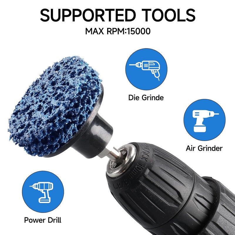 Shineboc Diamond Sanding Discs Set 2 Inch Quick Change Disc Surface Conditioning Disc with 1/4 Inch Holder for Die Grinder Surface Prep Strip Grind Polish Burr Finish Rust Paint Removal 31Pcs-Blue - Image 4